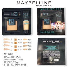 Fitme Maybelline 3 in 1 set ( face powder , foundation tube and foundation stick )