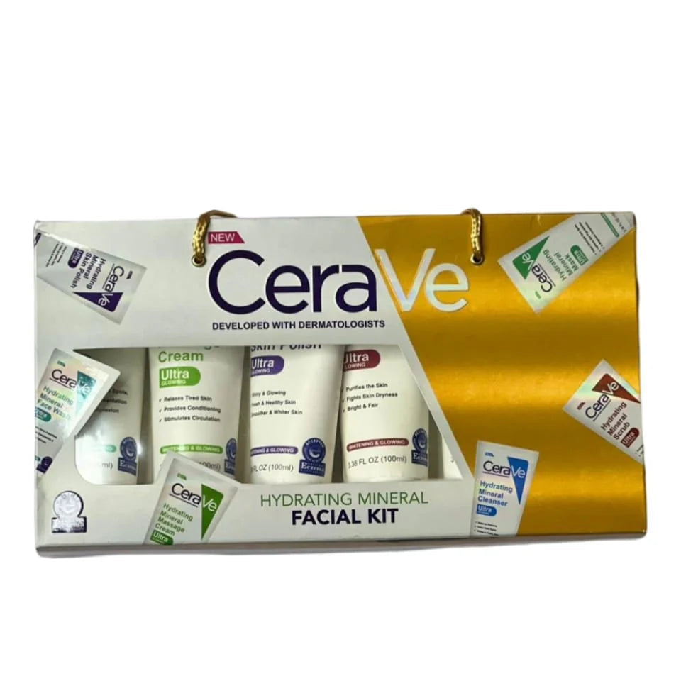 Cerave Hydrating Mineral Facial Kit 6 in 1 Complete Skincare Set - 100ml Each