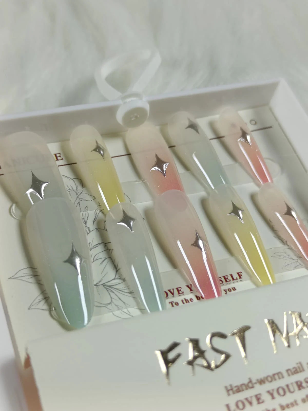 Cat Eye Fake Nails Handmade