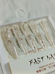 Cat Eye Fake Nails Handmade