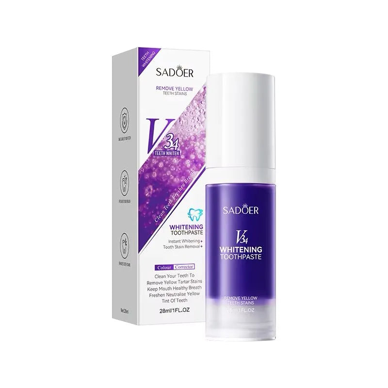 Sadoer V34 Remove Yellow Teeth Stains Whitening Toothpaste – 28 ml