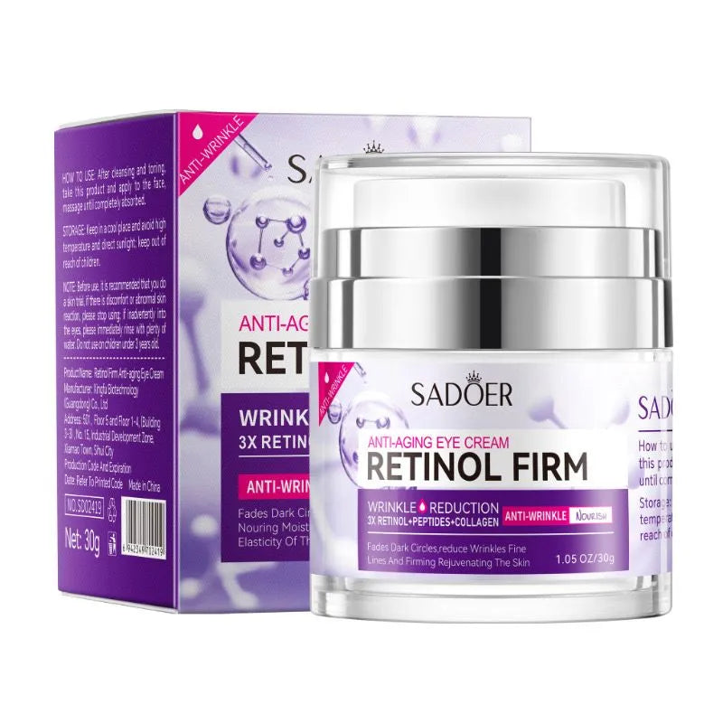 Sadoer Anti‑Aging Retinol Firm Wrinkle Reduction Peptides + Collagen Eye Cream – 30 g