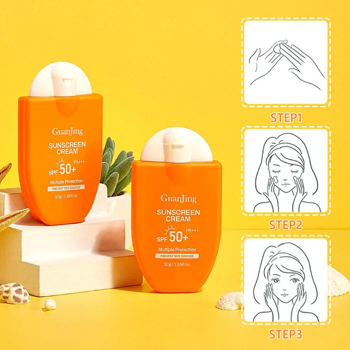 Guanjing Sunscreen Cream SPF 50+ Multiple Protection & Moisturizing Formula – 50g