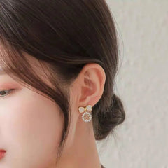 Elegant Bow Hollow Circle Drop Earrings – Each