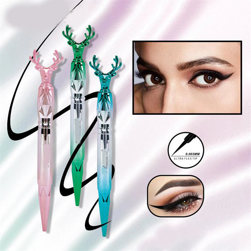 Deer Look Back" Silky Liquid Eyeliner – Precision Tip with Elegant Antler Design