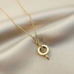 Stainless Steel Screw Pendant Necklace – Bold & Modern Style