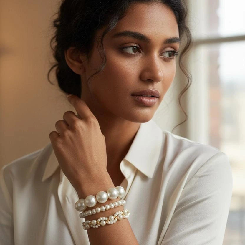 3 line pearl bracelet