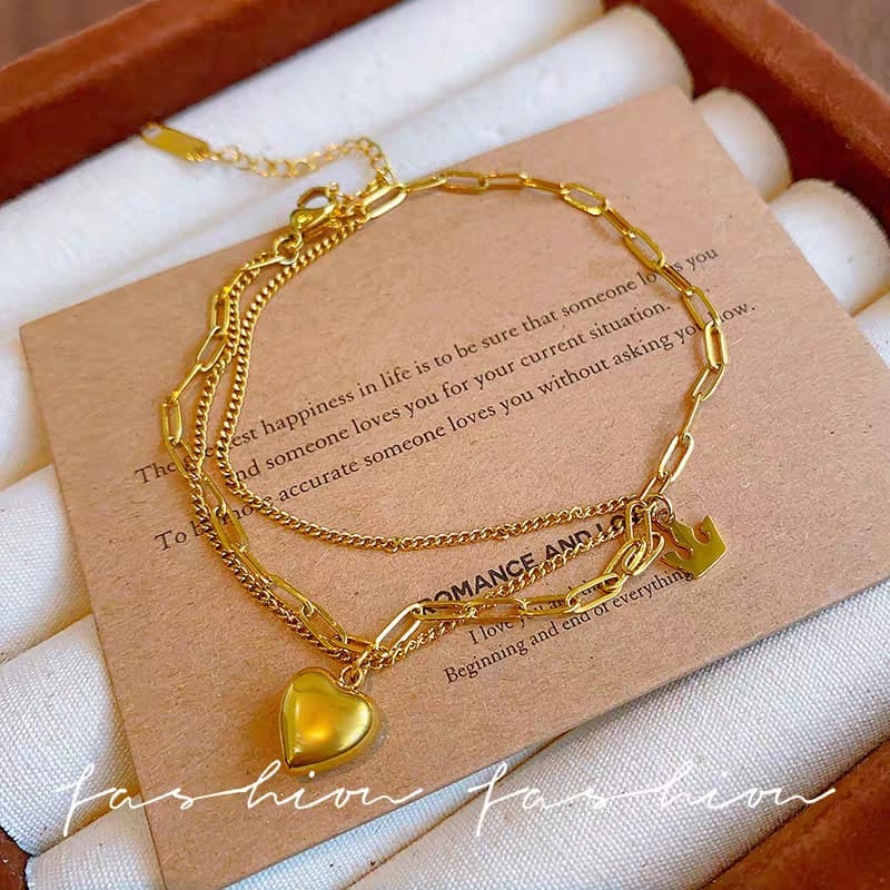 Heart anklet plus Bracelet