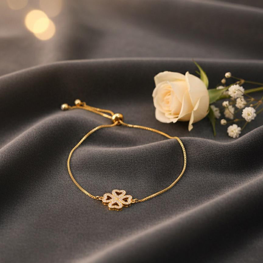 Four-Leaf Clover Gold Bracelet