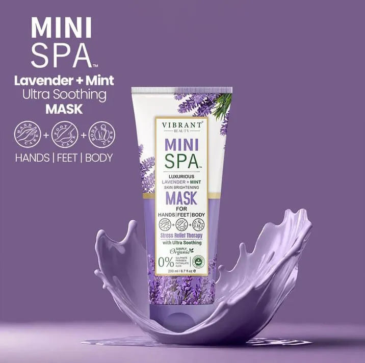 Vibrant Beauty Mini Spa Lavender + Mint Manicure Pedicure Kit 200 ML(5Pcs)