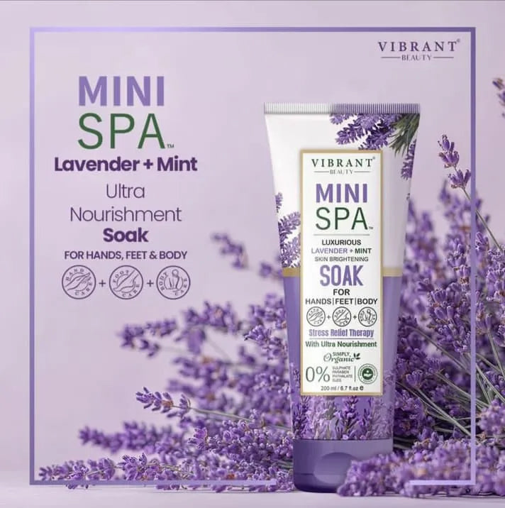 Vibrant Beauty Mini Spa Lavender + Mint Manicure Pedicure Kit 200 ML(5Pcs)