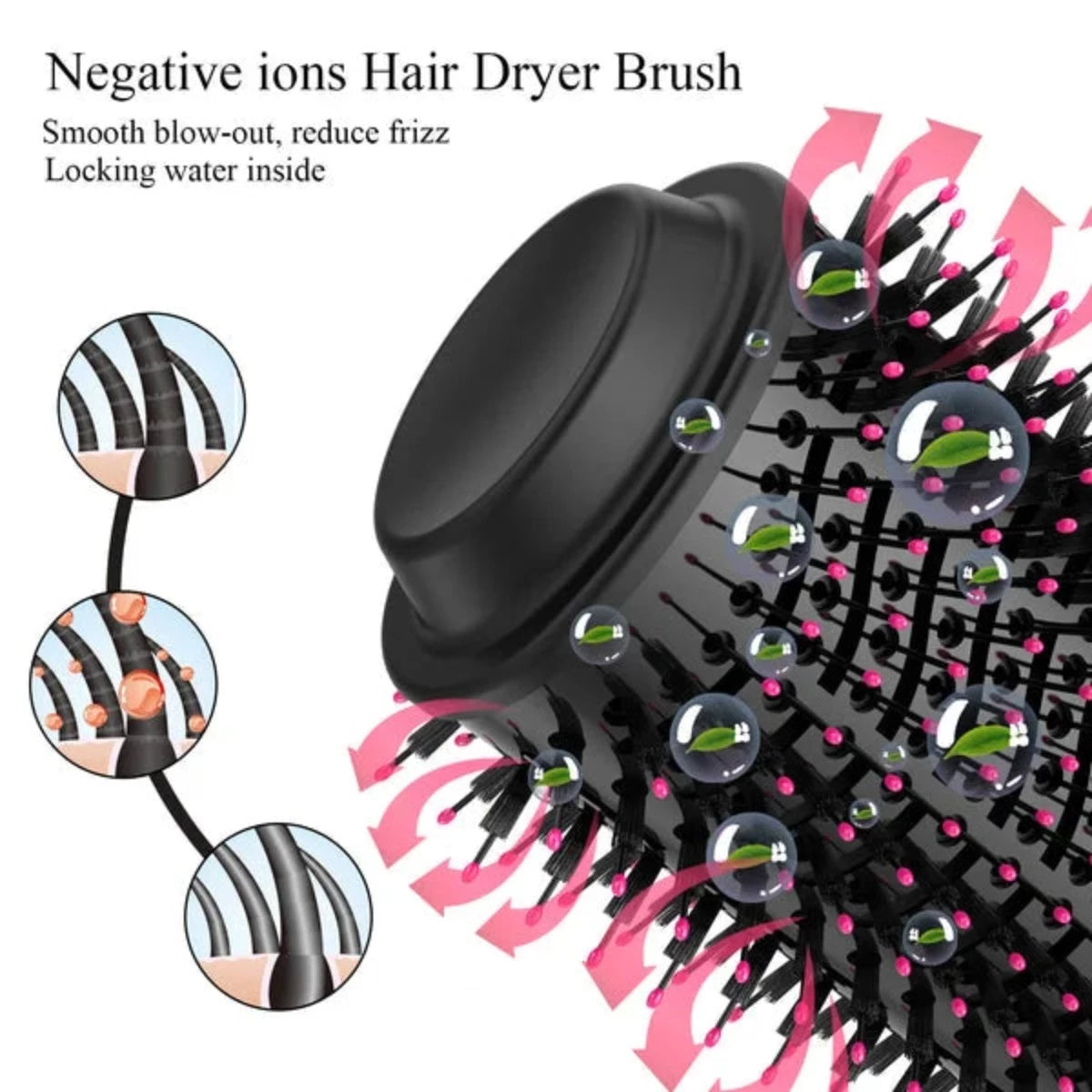 One Step Hot Air Brush (Dryer + Straightener with Gift Sablaon Hair Hold Spray)