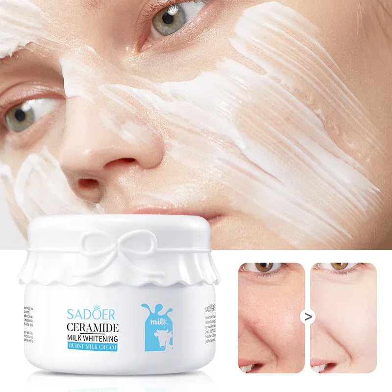 SADOER Milk Whitening Cream – Ceramide Glow & Moisture - 120g