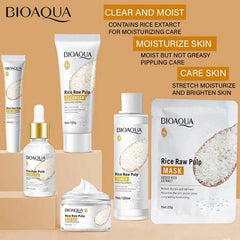 6 in 1 Bioaqua Rice Pulp Glow Moisturizing Skin Set