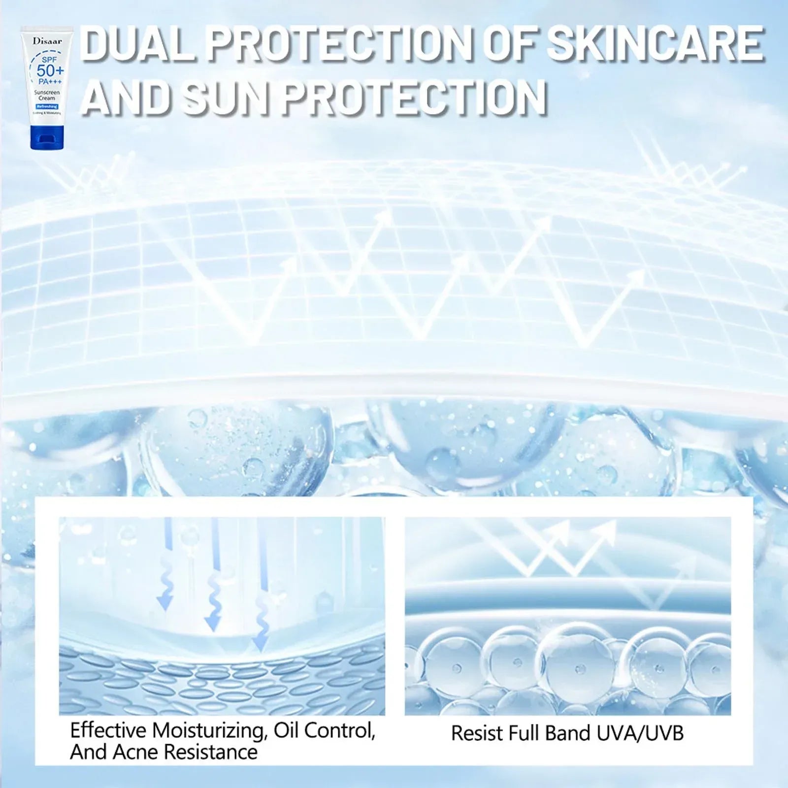 Disaar Salicylic Acid & Rose Extract Sunscreen Cream SPF 50 PA+++ - 50 – Ameena.pk