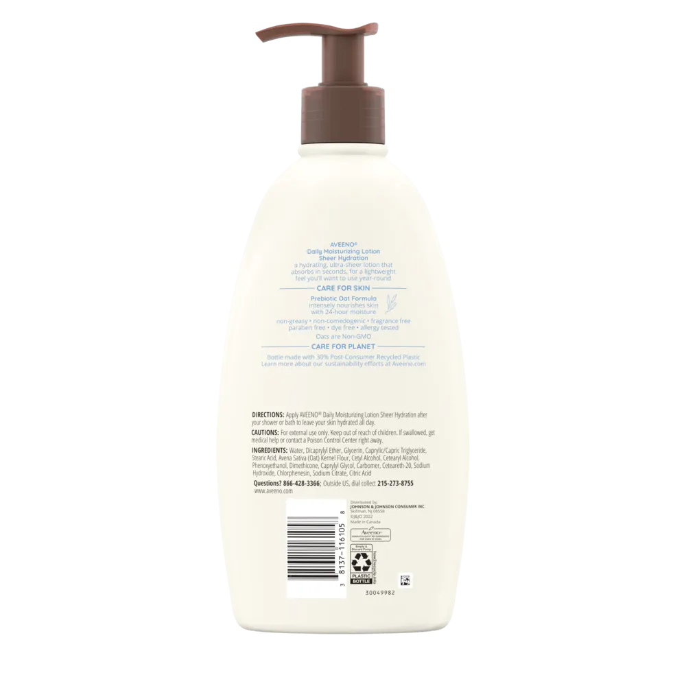 Aveeno Daily Moisturizing Sheer Hydration Lotion – For Dry Skin - 354ml