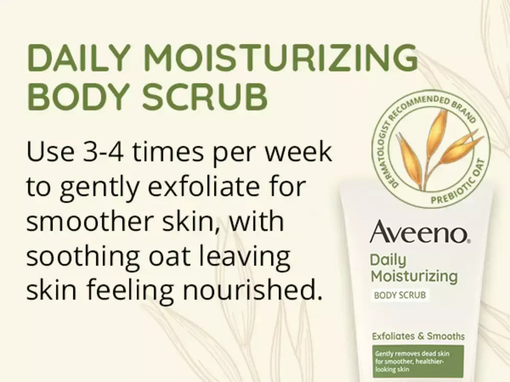 Aveeno Daily Moisturizing Exfoliating Body Scrub Gently Renews Dry Skin - 283ml