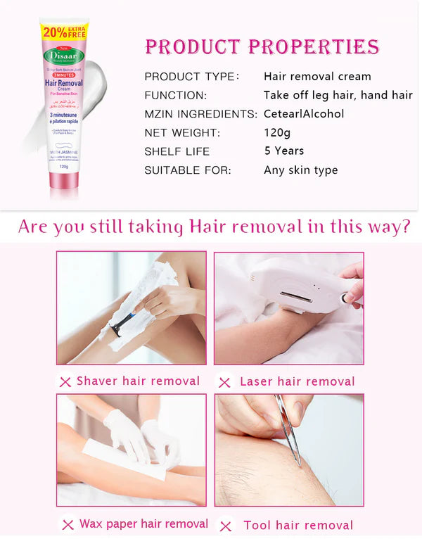 Disaar Depilatory Body Painless Effective Hair Removal Cream - 120g