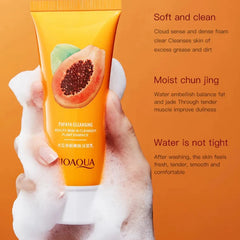 BIOAQUA Papaya Face Wash Moisturizing Shrink Pore Face Wash Foam Facial Cleanser -100g