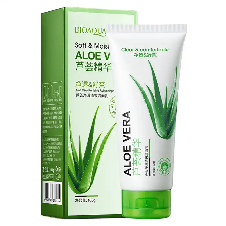 BIOAQUA Soft and Moisturizing Aloe Vera Facial Cleanser - 100g