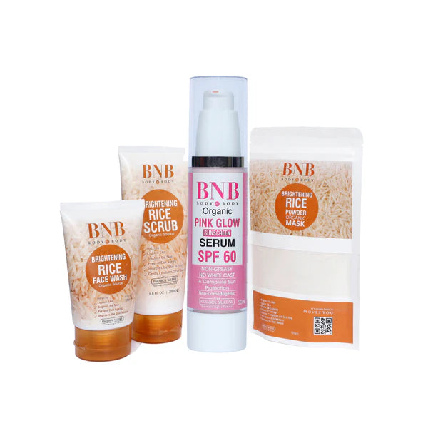 BNB Opulent Glow Bundle (Rice Extract Kit + Pink Glow SPF60 50ml)