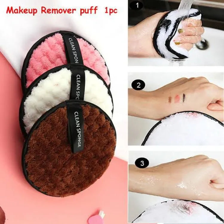 Makeup Remover, Double-Side Sponge puff & Washable