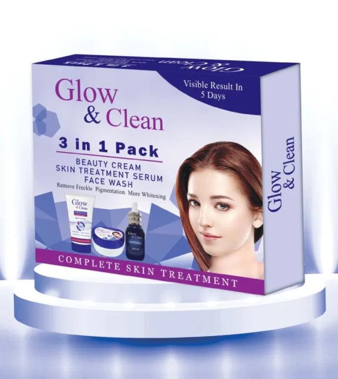 3 in 1 Glow & Clean Kit ( Cream, Serum, Face wash)