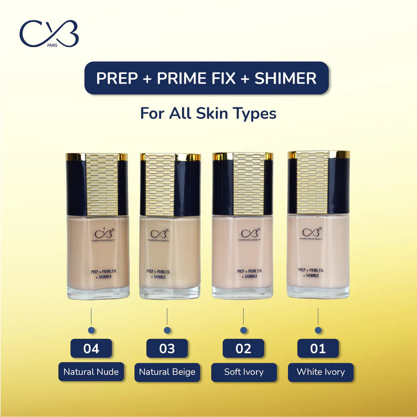 CVB Prep + Prime Fix + Shimmer Foundation – 40ml