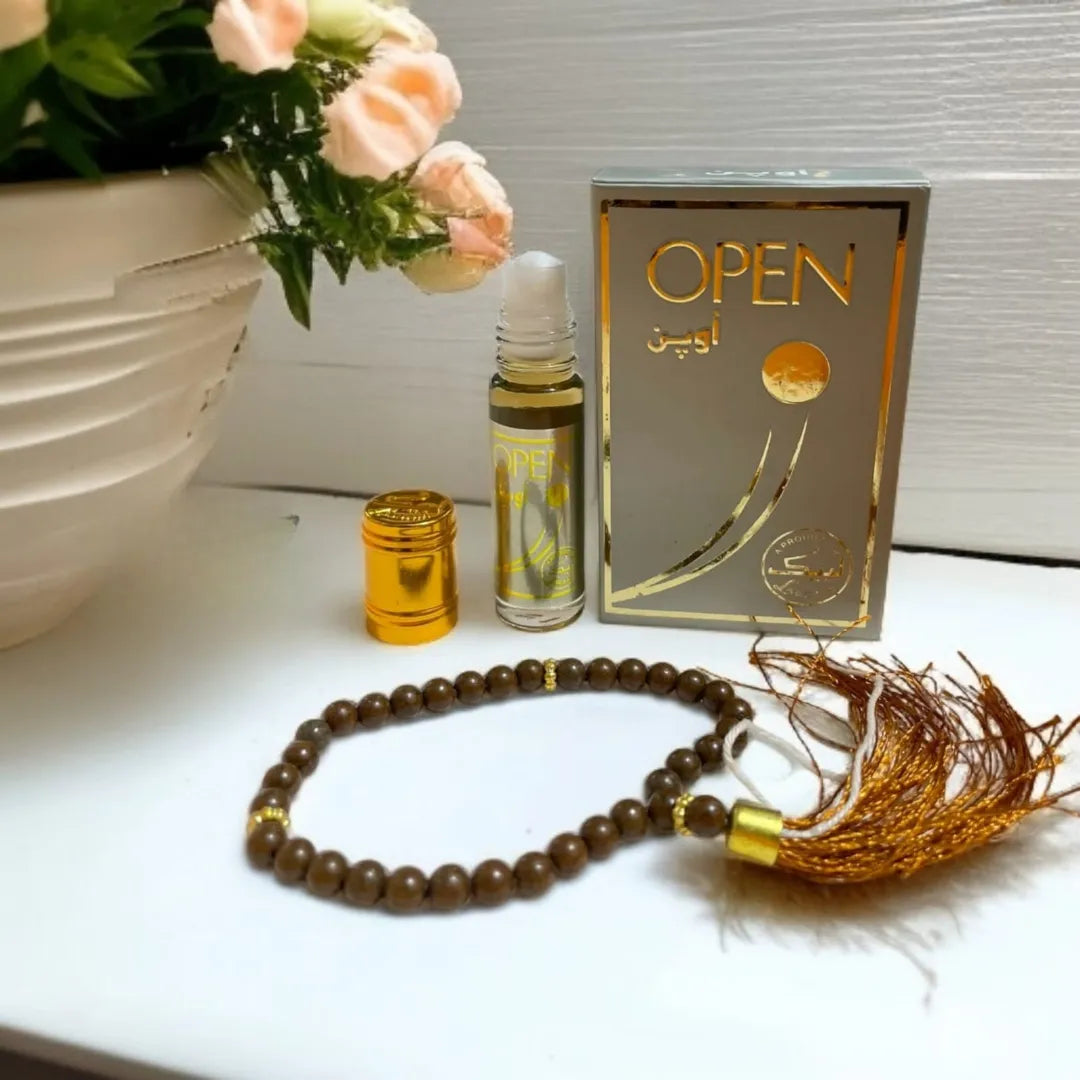 Open Attar With Tasbeeh Alcohol-Free Fragrance - 6ml