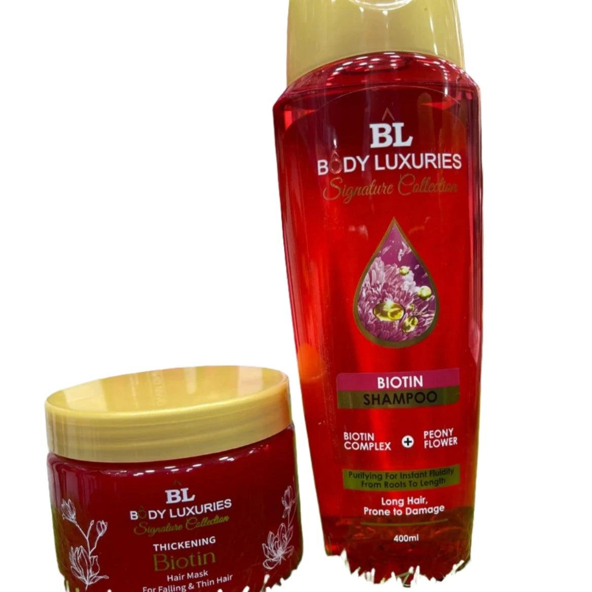 Body Luxuries 2 in 1 Biotin Deal Shampoo 400ml + Mask 300gm