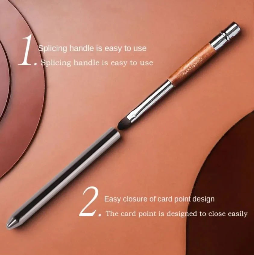 MUF304 Concealer Lip Brush with Wood Handle & Aluminium Tube