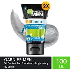 Garnier Men Oil Control Anti-Blackheads Brightening Icy Scrub 97% 100ml