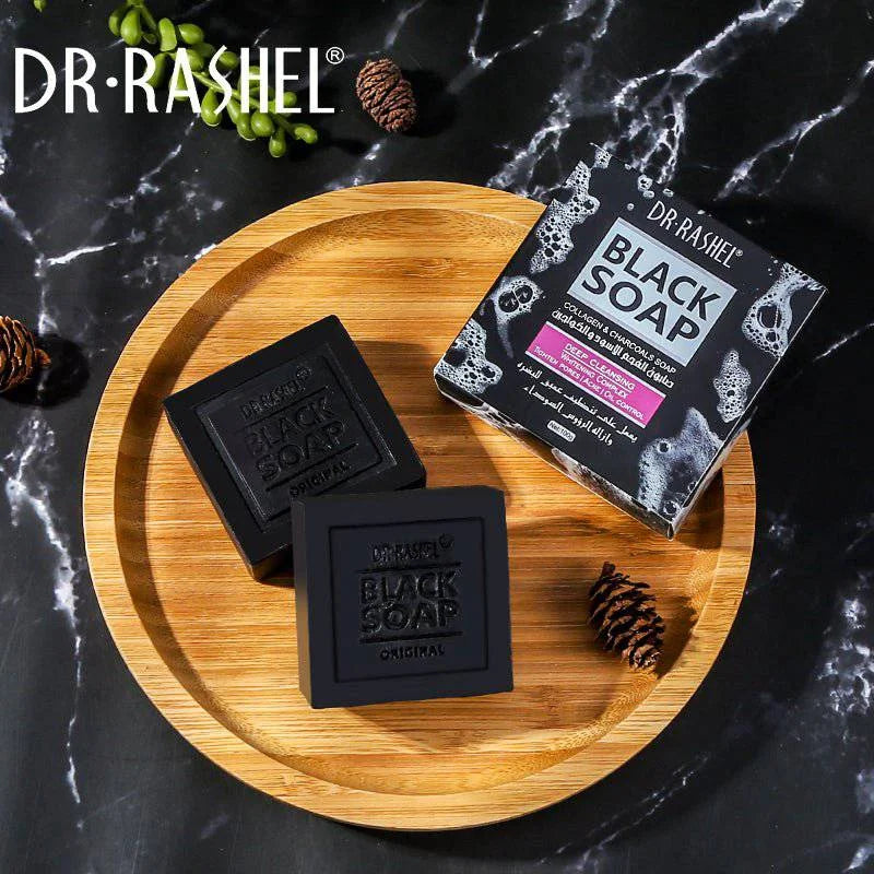 Dr.Rashel Collagen Charcoal Black Soap - 100g