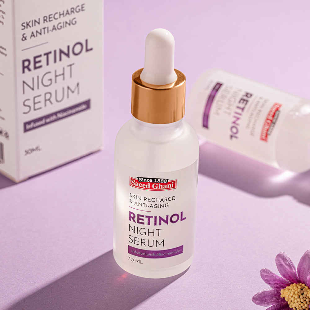 Saeed Ghani Retinol Skin Recharge &amp; Anti-Aging Night Serum - 30ml