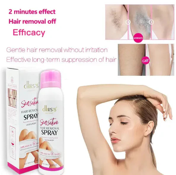 Chirs's Sensitive Hair Removal Spray Fast Effective & Painless For Legs & Body 100ml