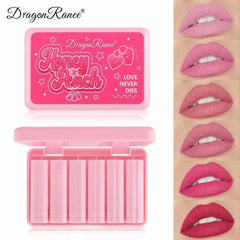 6 Pcs DroganRanee Honey Peach Matte Lipstick Set