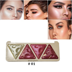 4 Colors Long Lasting Shimmer Triangle Cheese Blush