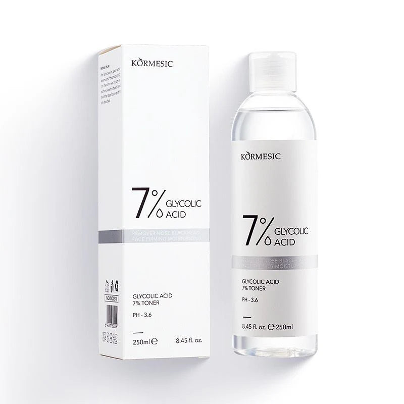 KORMESIC 7% Glycolic Acid Toner Remover Nose Blackhead Face Firming Moisturizing Toner 250ml