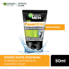 Garnier - Men Power White 2-in-1 Fairness Face Wash & Shaving Foam