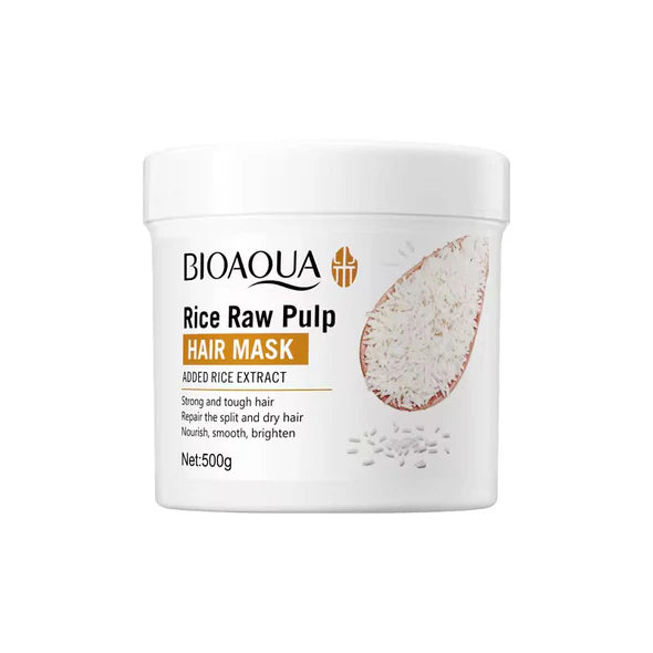 Bioaqua Rice Raw Pulp Hair Mask For Dry Damaged Hair 500g