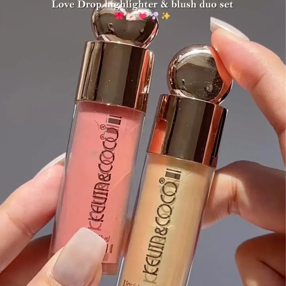 Kevin & Coco Liquid Highlighter, Liquid Blush & Brush Set