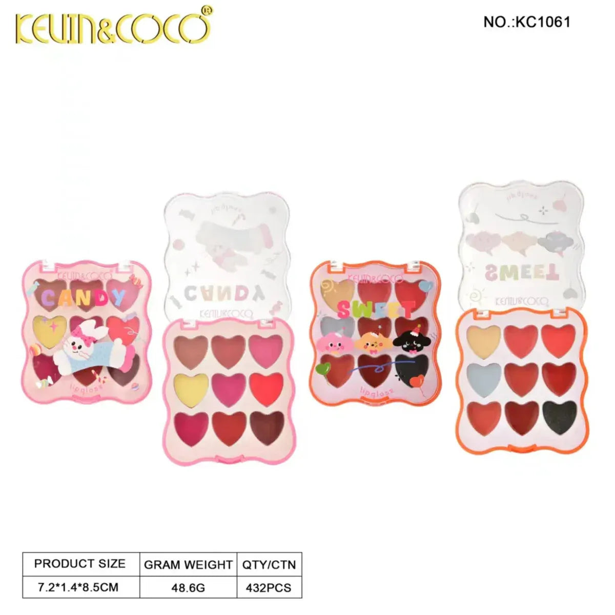 Kevin & Coco Heart Animal Candy Lip Cream - 9 Colors