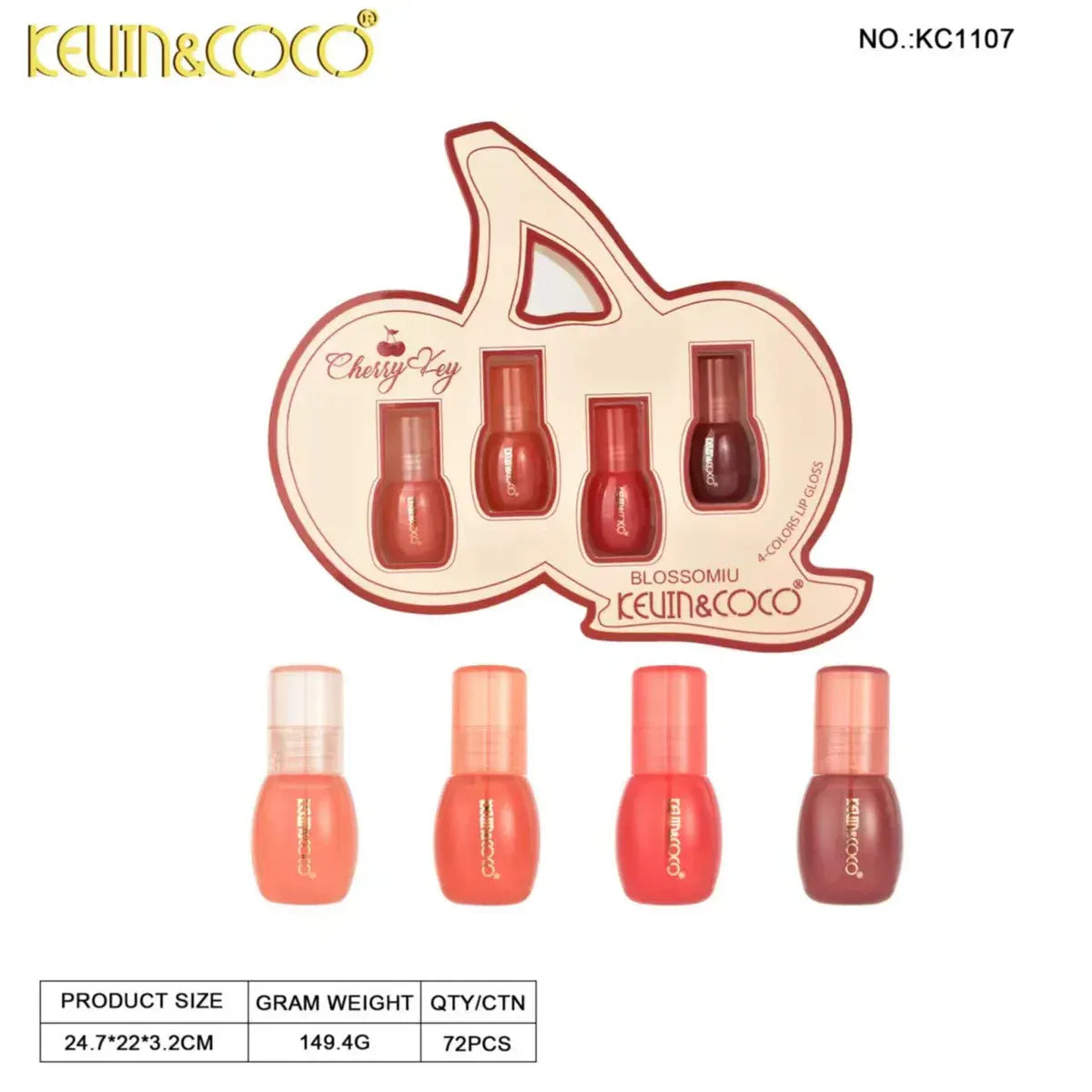 Kevin & Coco Cherry Key Lip Gloss - 4 Colors