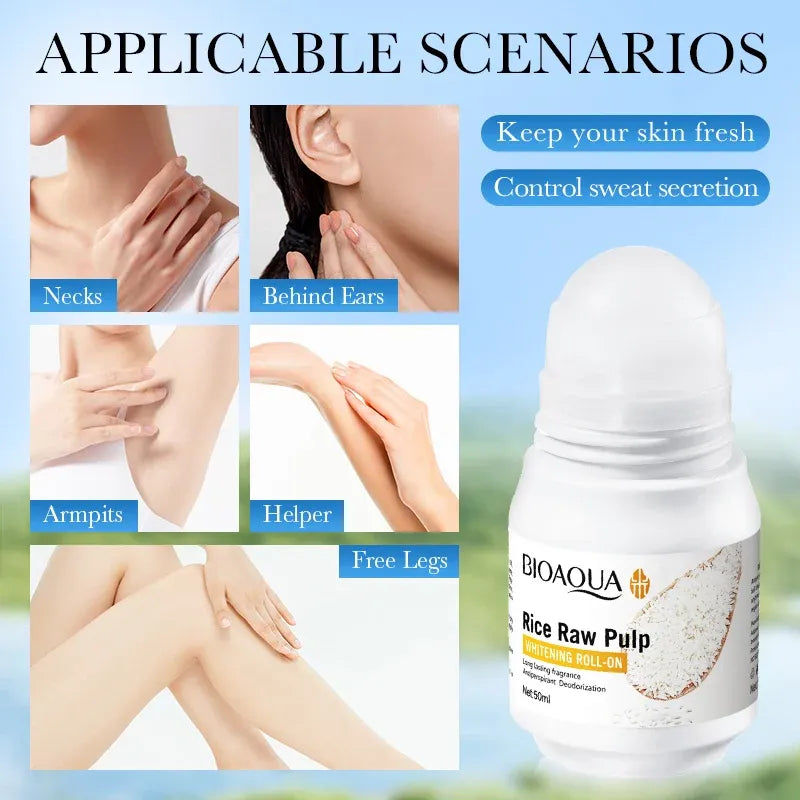 Bioaqua Rice Raw Pulp Whitening Roll-On - 50ml