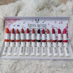 Miss Rose Professional Make up Lipstick Matte Lipstick 12 PCS Set