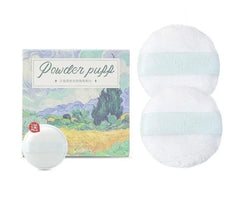 2 Pcs Round Powder Puff Soft Cotton Cosmetic Sponge