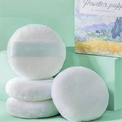 2 Pcs Round Powder Puff Soft Cotton Cosmetic Sponge