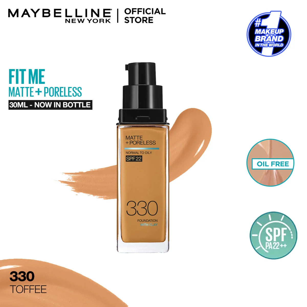 Maybelline New Fit Me Matte + Poreless Liquid Foundation Spf 22 30ml