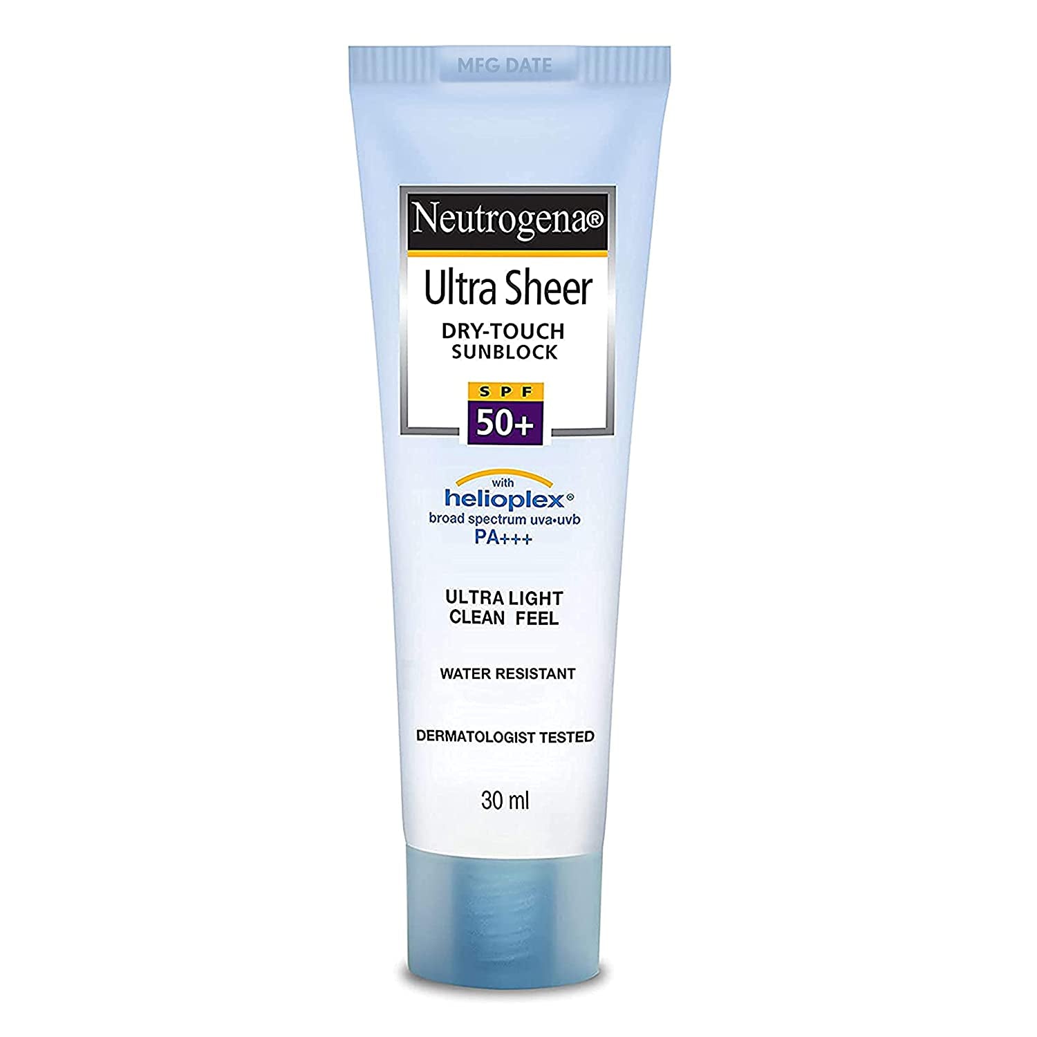 Neutrogena Ultra Sheer Dry-Touch Sunblock with SPF 50+.