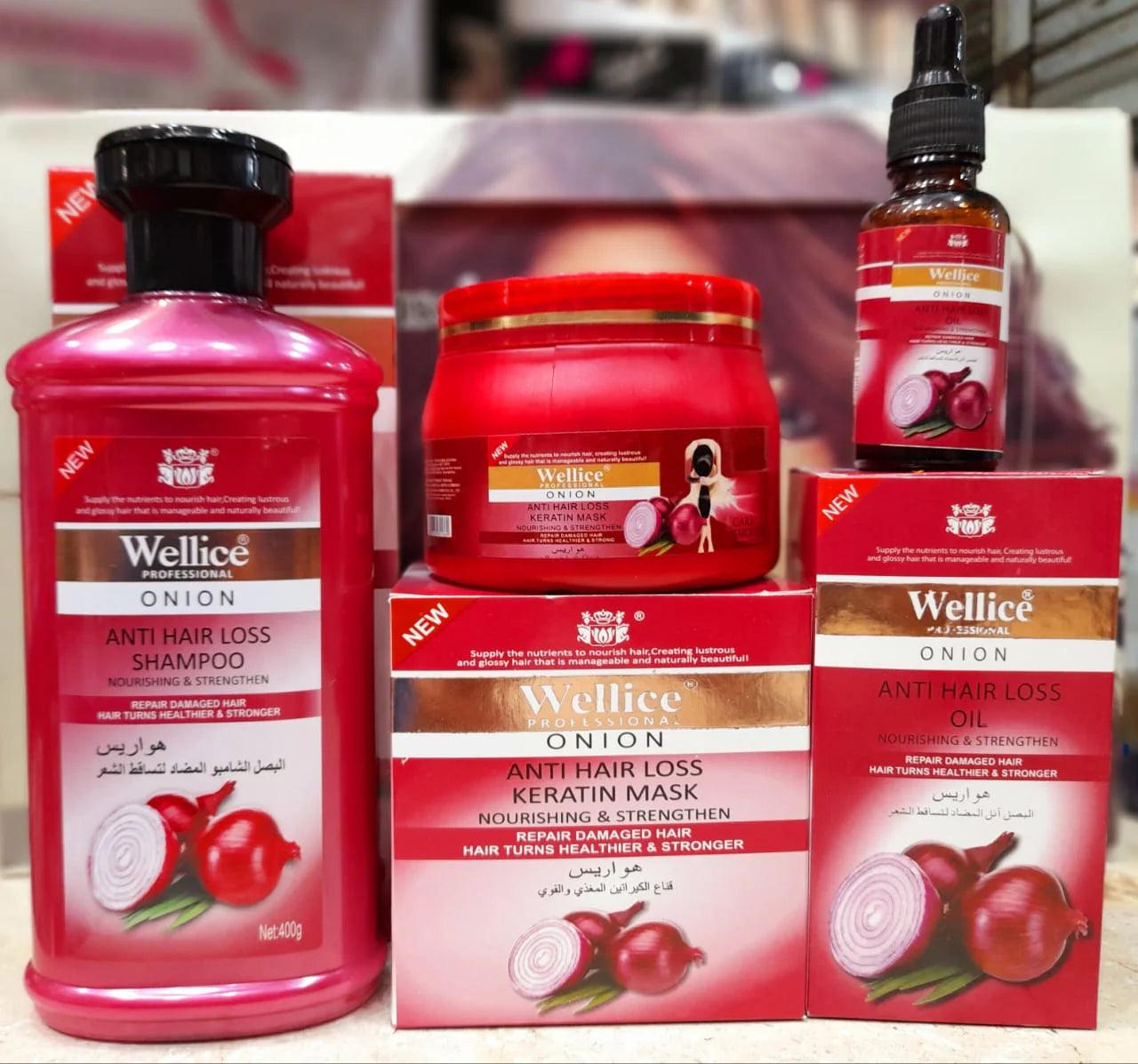 Wellice Wellice Deal Onion Hair Shampoo , Hair Oil & Hair Mask – Ameena.pk